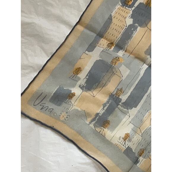 Vintage VERA Neumann Scarf ~ Ladybug Signed ~ sheer ~ Gray - Picture 3 of 8